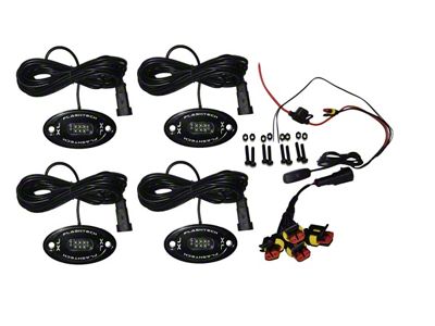 Flashtech XL White 24-LED Rock Light Kit; 4-Piece (Universal; Some Adaptation May Be Required)