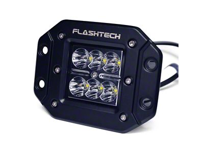 Flashtech 6-LED Flush Mount Cube Fog Light; Black Housing (Universal; Some Adaptation May Be Required)