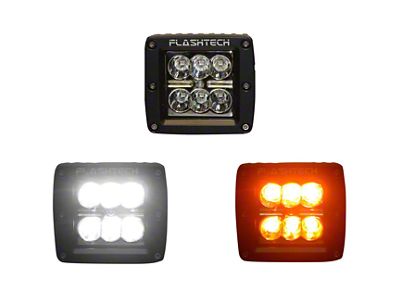 Flashtech 6-LED Switchback Cube Fog Light; Black Housing (Universal; Some Adaptation May Be Required)