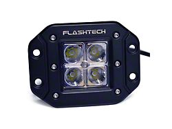 Flashtech 4-Inch Flush Mount LED Cube Light; Black Housing; Spot Beam (Universal; Some Adaptation May Be Required)