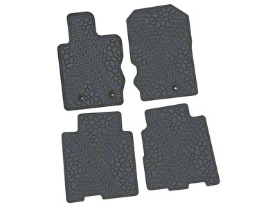 Factory Floorpan Fit Tire Tread/Scorched Earth Scene Front and Rear Floor Mats; Grey (21-25 Bronco 4-Door)