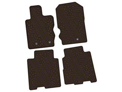Factory Floorpan Fit Tire Tread/Scorched Earth Scene Front and Rear Floor Mats; Brown (21-25 Bronco 4-Door)