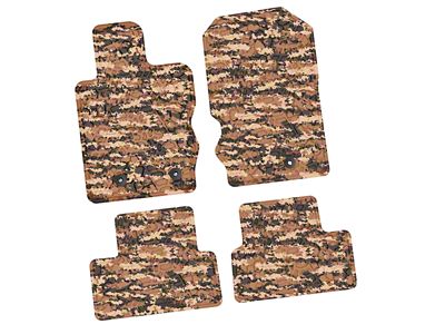 Factory Floorpan Fit Tire Tread/Scorched Earth Scene Front and Rear Floor Mats; Cyberflage Camouflage (21-25 Bronco 2-Door)