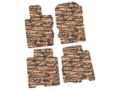Factory Floorpan Fit Tire Tread/Scorched Earth Scene Front and Rear Floor Mats; Cyberflage Camouflage (21-25 Bronco 4-Door)