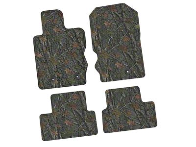 Factory Floorpan Fit Tire Tread/Scorched Earth Scene Front and Rear Floor Mats; Rugged Woods (21-25 Bronco 2-Door)