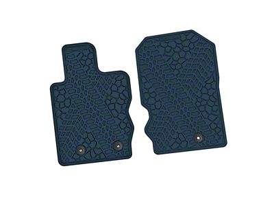 Factory Floorpan Fit Tire Tread/Scorched Earth Scene Front Floor Mats; Dark Blue (21-25 Bronco)