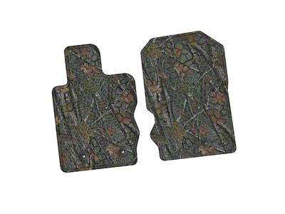Factory Floorpan Fit Tire Tread/Scorched Earth Scene Front Floor Mats; Rugged Woods (21-25 Bronco)