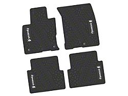Factory Floorpan Fit Tire Tread/Scorched Earth Scene Front and Rear Floor Mats with White Squatch Insert; Black (21-26 Bronco Sport)