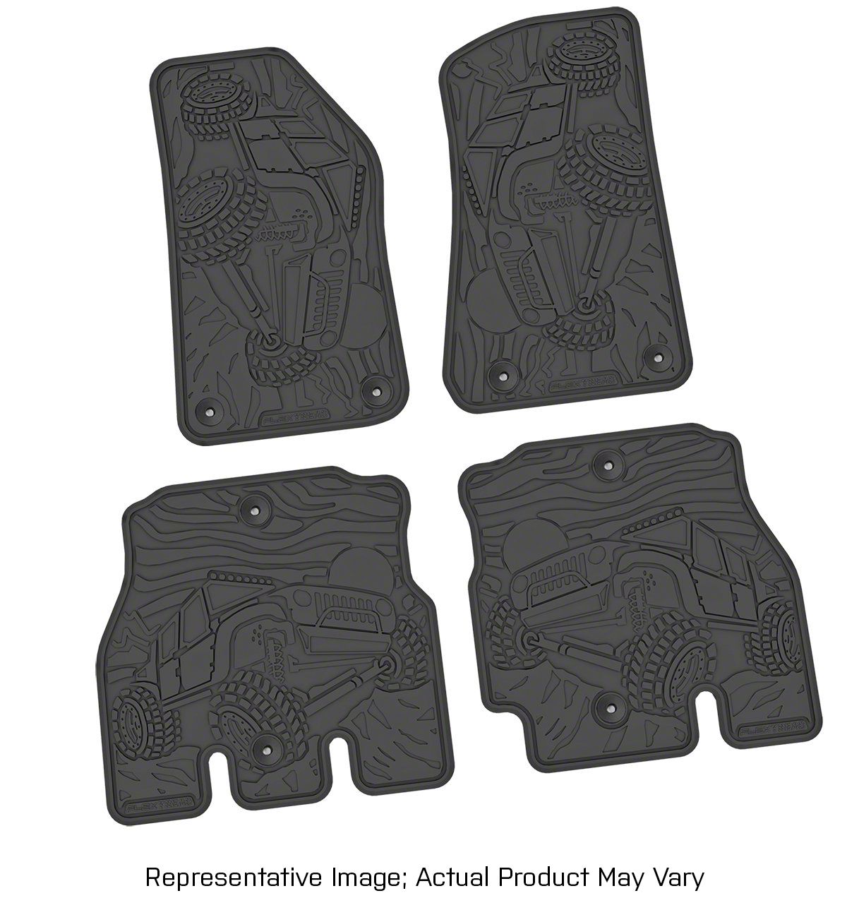 FLEXTREAD Jeep Gladiator Factory Floorpan Fit Tire Tread/Scorched