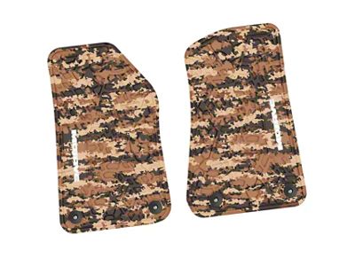 Factory Floorpan Fit Tire Tread/Scorched Earth Scene Front Floor Mats with White Mojave Insert; Cyberflage Camouflage (20-25 Jeep Gladiator JT)