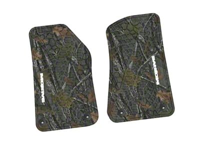 Factory Floorpan Fit Tire Tread/Scorched Earth Scene Front Floor Mats with White Mojave Insert; Rugged Woods (20-25 Jeep Gladiator JT)