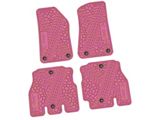 Factory Floorpan Fit Tire Tread/Scorched Earth Scene Front and Rear Floor Mats with JEEP Wave Insert; Pink (18-26 Jeep Wrangler JL 4-Door, Excluding 4xe)