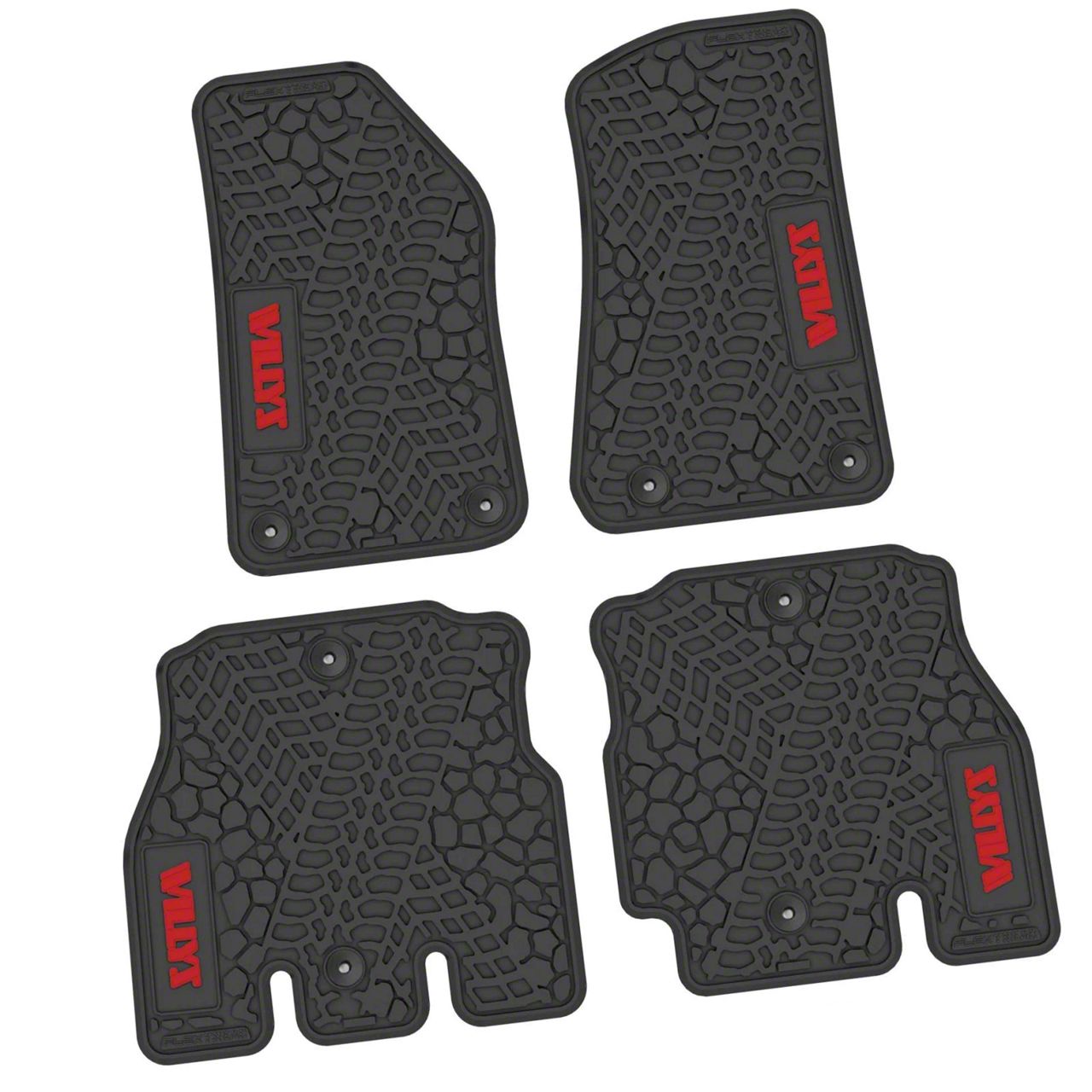 Jeep Wrangler Factory Floorpan Fit Tire Tread Scorched Earth Scene Front and Rear Floor Mats with Red Willys Insert Black 18 24 Jeep Wrangler JL 4 Door Excluding 4xe Free Shipping