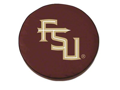 Florida State University Script Spare Tire Cover; Burgundy (66-18 Jeep CJ5, CJ7, Wrangler YJ, TJ & JK)
