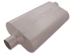 Flowmaster 50 Series Delta Flow Center/Offset Oval Muffler; 2.25-Inch Inlet/2.25-Inch Outlet (Universal; Some Adaptation May Be Required)