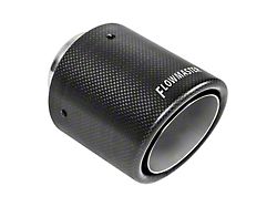 Flowmaster Rolled Angle Cut Double Wall Exhaust Tip; 4-Inch; Carbon Fiber (Fits 2.50-Inch Tailpipe)
