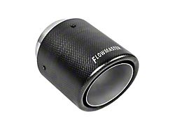 Flowmaster Rolled Angle Cut Double Wall Exhaust Tip; 4-Inch; Carbon Fiber (Fits 3-Inch Tailpipe)