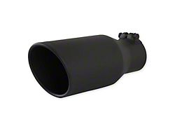 Flowmaster Rolled Angle Cut Exhaust Tip; 4.50-Inch; Black Ceramic Coating (Fits 3-Inch Tailpipe)