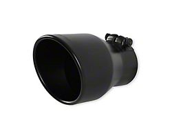 Flowmaster Rolled Angle Cut Exhaust Tip; 4.50-Inch; Black Ceramic Coating (Fits 3-Inch Tailpipe)