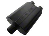 Flowmaster Super 44 Series; Center/Dual Out Oval Muffler; 2.50-Inch Inlet/2.50-Inch Outlet (Universal; Some Adaptation May Be Required)