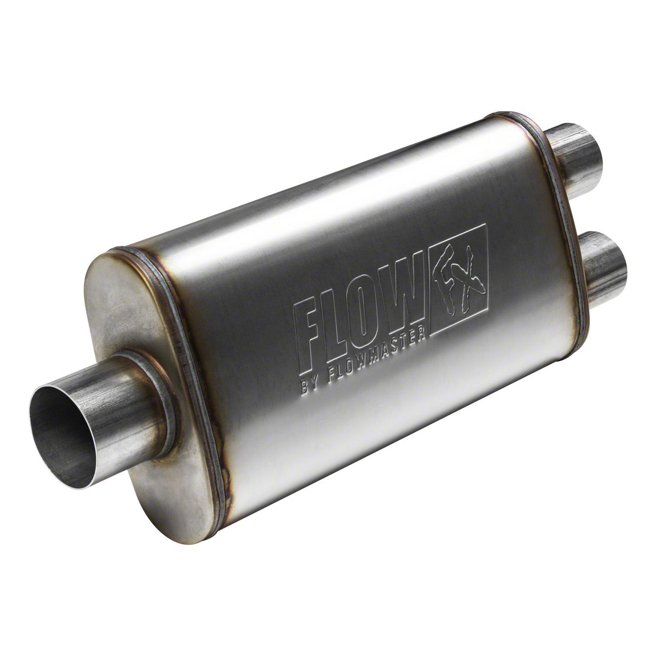 Flowmaster FlowFX Center/Dual Oval Muffler; 3Inch / 2.50Inch 72288 (Universal; Some