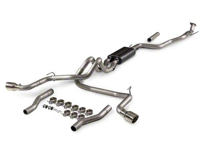 Flowmaster American Thunder Dual Exhaust System with Polished Tips; Side/Rear Exit (24-25 Tacoma)