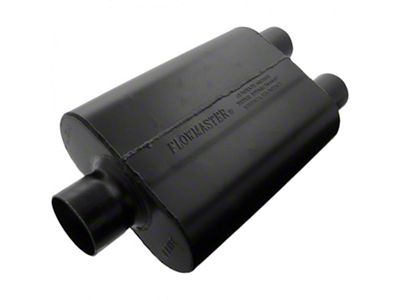 Flowmaster Super 44 Series Center/Dual Out Oval Muffler; 3-Inch Inlet/2.50-Inch Outlet (Universal; Some Adaptation May Be Required)