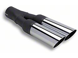 Flowtech Terminator Slash Cut Dual Exhaust Tip; Polished Triple Chrome Plated (Fits 2.25-Inch Tail Pipe)