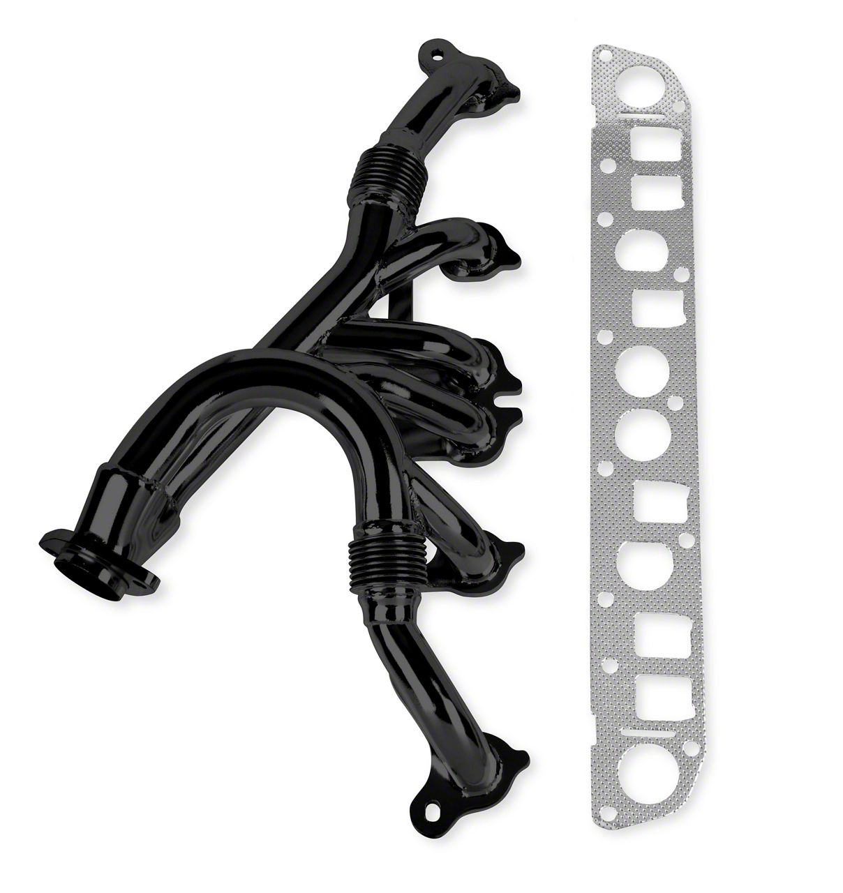 Flowtech Jeep Cherokee 15/8Inch Shorty Headers; Black Painted