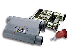 Flowtech Warlock BYPASS Series Racing Offset/Offset Muffler; 2.50-Inch Inlet/2.50-Inch Outlet (Universal; Some Adaptation May Be Required)