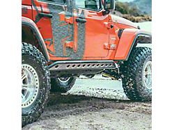 Fly Offroad Extreme Rock Sliders with Skid Panel; Black Textured (18-25 Jeep Wrangler JL 4-Door)