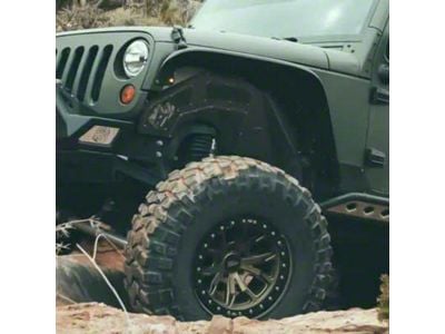Fly Offroad Front Inner Fenders; Black Textured (07-18 Jeep Wrangler JK)