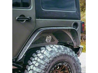 Fly Offroad Rear Fender Flares; Raw Steel (07-18 Jeep Wrangler JK)