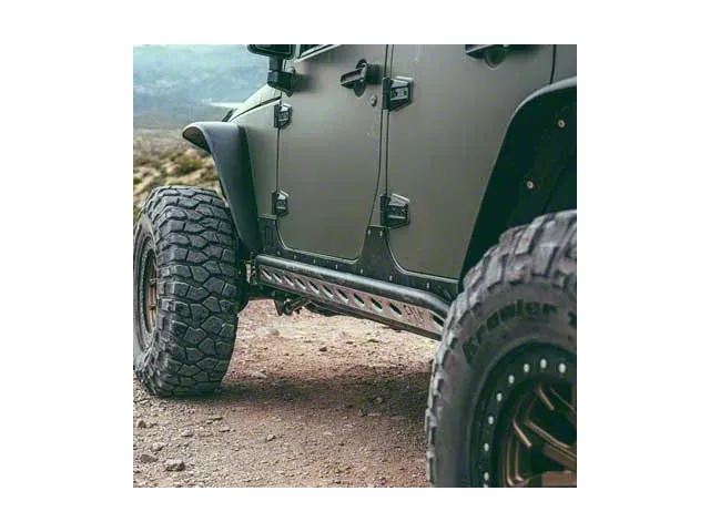 Fly Offroad Jeep Wrangler Rocker Panel Body Armor; Black Textured B124 ...