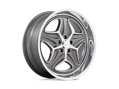 Foose Merlot Anthracite Machined Wheel; 22x9; 15mm Offset (07-18 Jeep Wrangler JK)