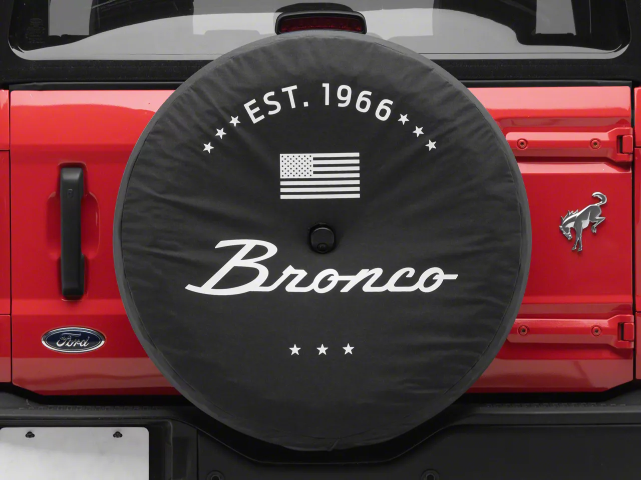 Ford Bronco 32Inch Spare Tire Cover with Bronco 66 Logo; Black M2DZ9945026B (2124 Bronco