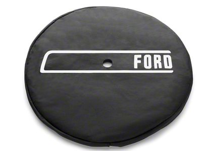 Ford 32-Inch Spare Tire Cover with Ford Logo; Black (21-25 Bronco)