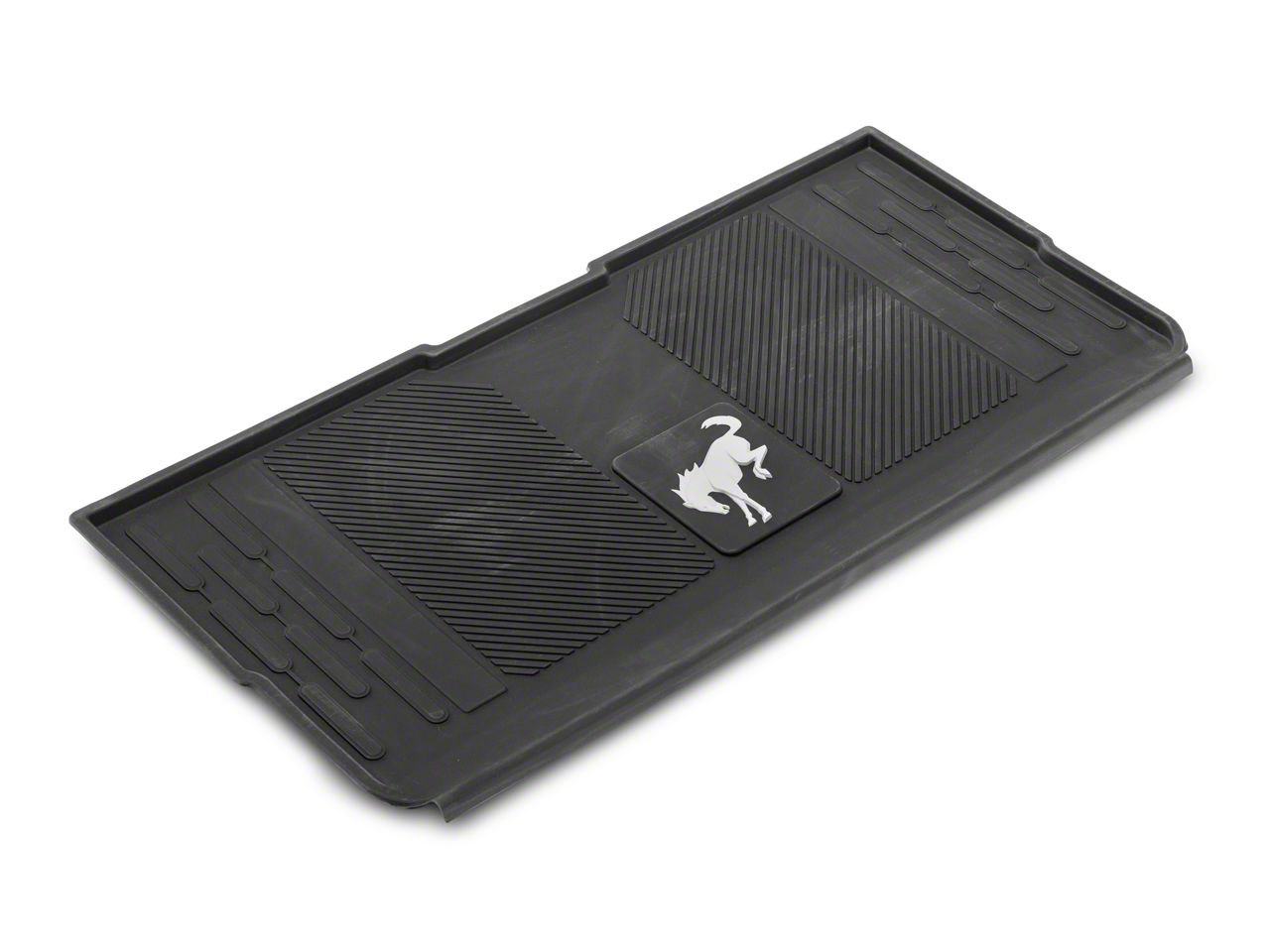 Ford Bronco Cargo Area Floor Liner with Bronco Logo; Black M2DZ