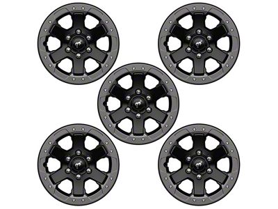 Ford Performance Badlands Beadlock Capable Carbonized Gray 6-Lug 5-Wheel Kit with TPMS Sensors; 17x8; 55mm Offset (21-25 Bronco, Excluding Raptor)