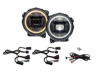 Diode Dynamics Elite LED Headlights; Black Housing; Clear Lens (18-25 Jeep Wrangler JL)