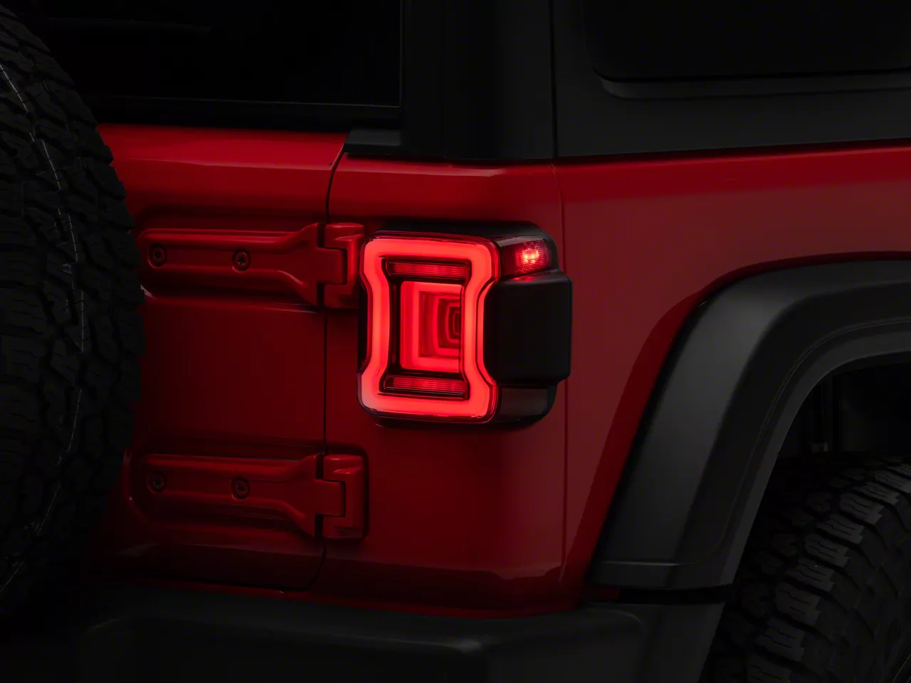Jeep Wrangler OEM Style Tail Light; Chrome Housing; Red Jeep Wrangler OEM Style Tail Light; Chrome Housing; Red