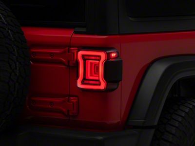 Form Lighting LED Tail Lights; Black Housing; Red Lens (18-25 Jeep Wrangler JL w/ Factory Halogen Tail Lights)