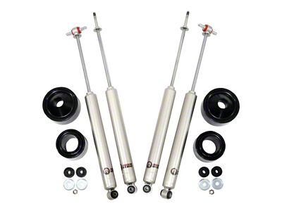 Freedom Offroad 2.50-Inch Front and Rear Lift Spacers with Shocks (07-18 Jeep Wrangler JK)