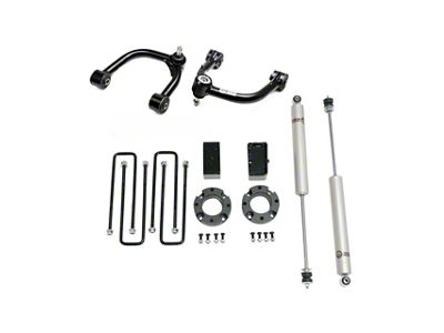 Freedom Offroad 3-Inch Front Strut Spacers with Front Upper Control Arms, Rear Lift Blocks and Shocks (05-23 6-Lug Tacoma)