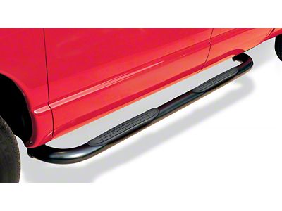 Go Rhino 3-Inch 4000 Series Cab Length Side Step Bars; Black (05-14 Frontier Crew Cab)