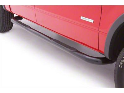 3-Inch Round Bent Nerf Side Step Bars; Black (05-20 Frontier Crew Cab)