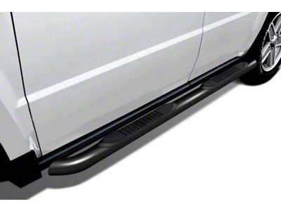 3-Inch Round Side Step Bars; Black (05-25 Frontier Crew Cab)