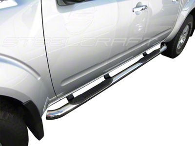 3-Inch Round Side Step Bars; Stainless Steel (05-25 Frontier Crew Cab)