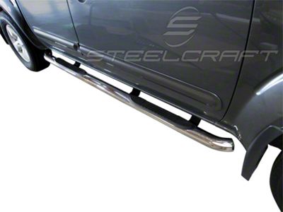 3-Inch Round Side Step Bars; Stainless Steel (05-25 Frontier King Cab)