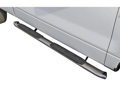 4-Inch Oval 4X Series Side Step Bars; Stainless Steel (05-25 Frontier Crew Cab)